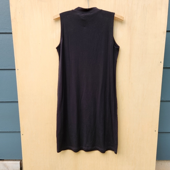 NWT Eileen Fisher Black Stretch Jersey Knit Mock Neck Dress - Size XXS - Picture 10 of 12